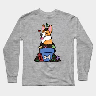 Flower Pot Full of Treats plus Corgi Long Sleeve T-Shirt